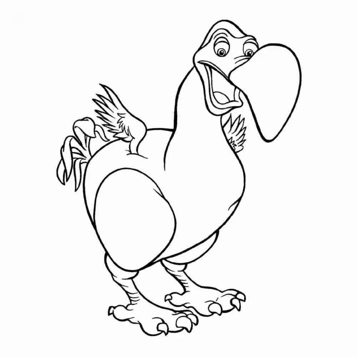 Animated dodo bird coloring page