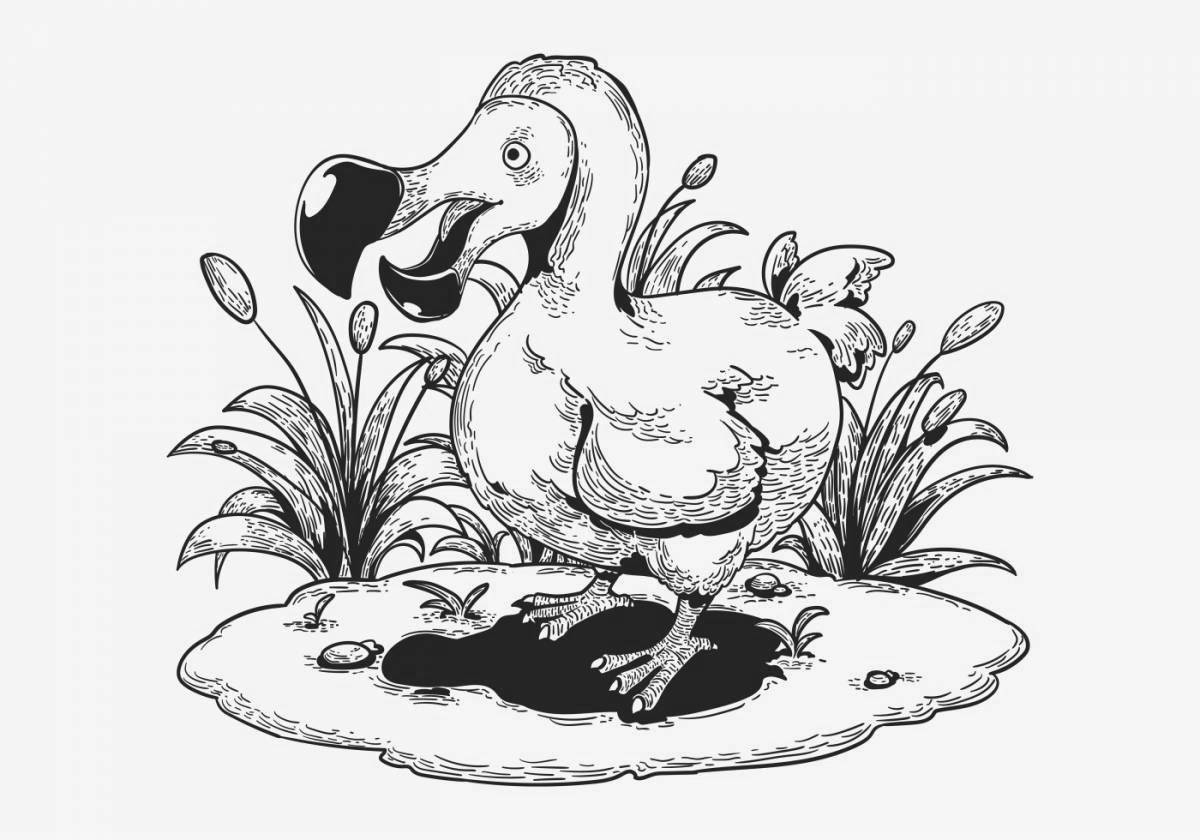 Coloring page funny dodo bird