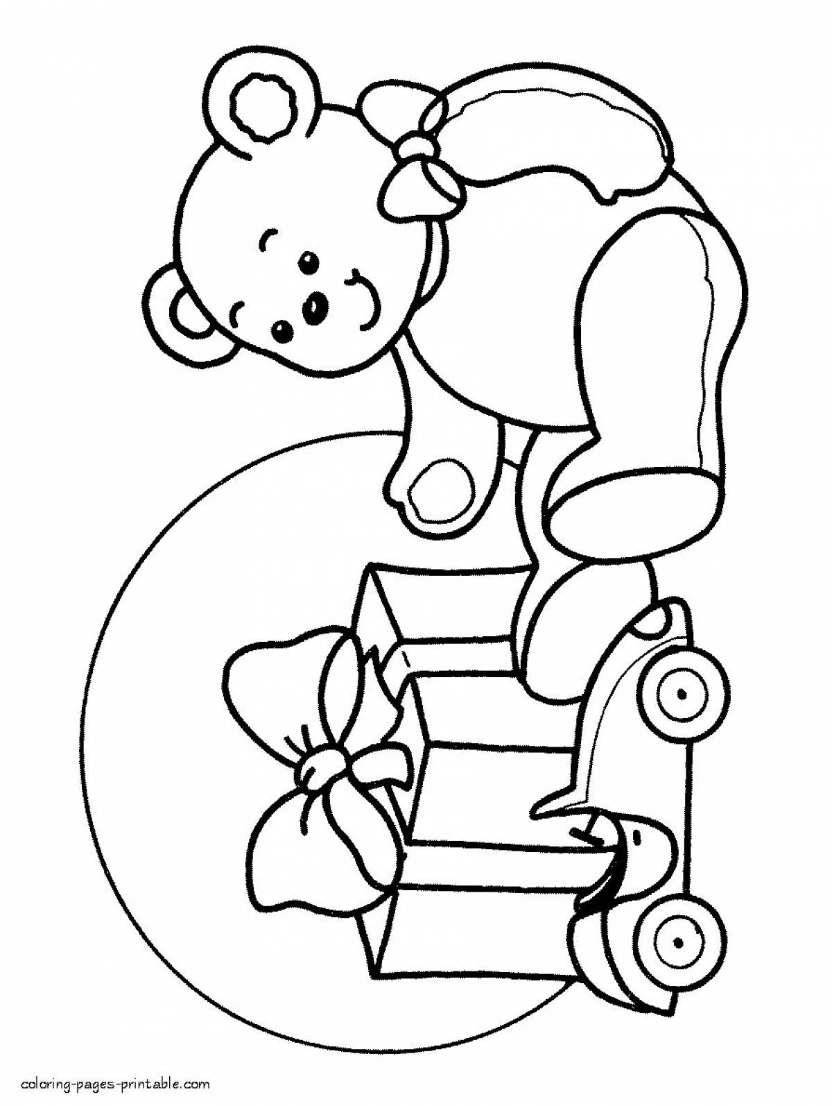 Luminous toy coloring page