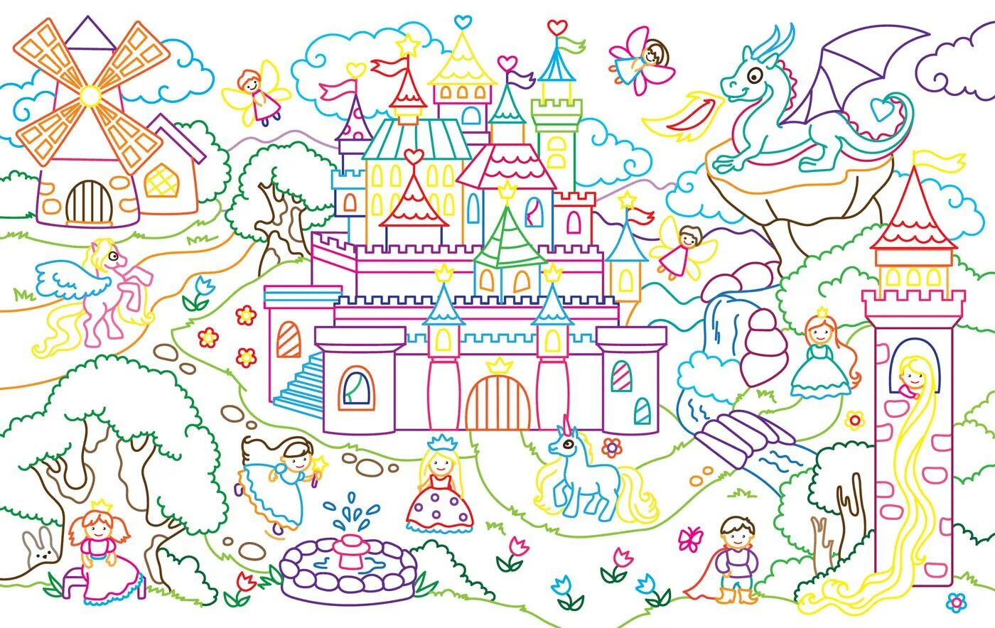 Inspirational magical coloring book for kids