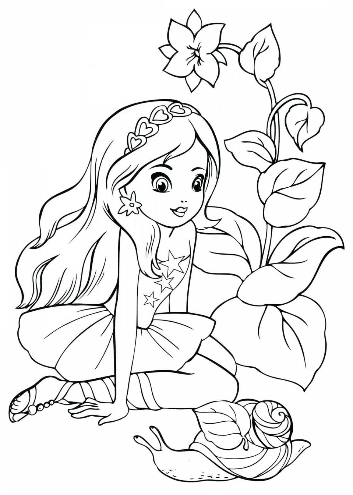 Outstanding coloring book for girls