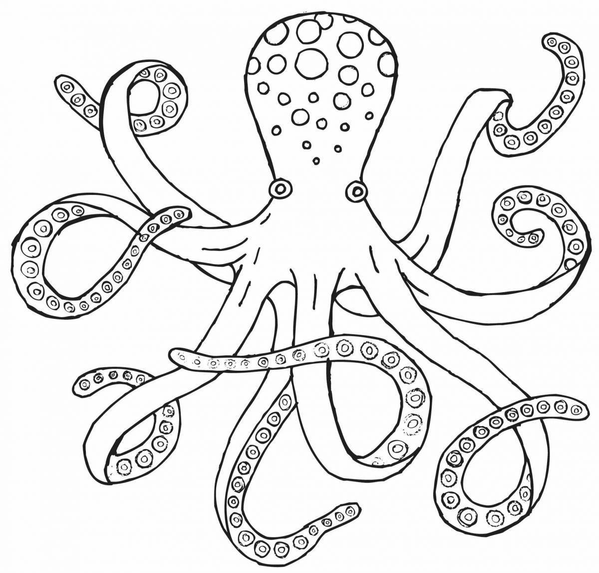 Creative squid coloring for kids