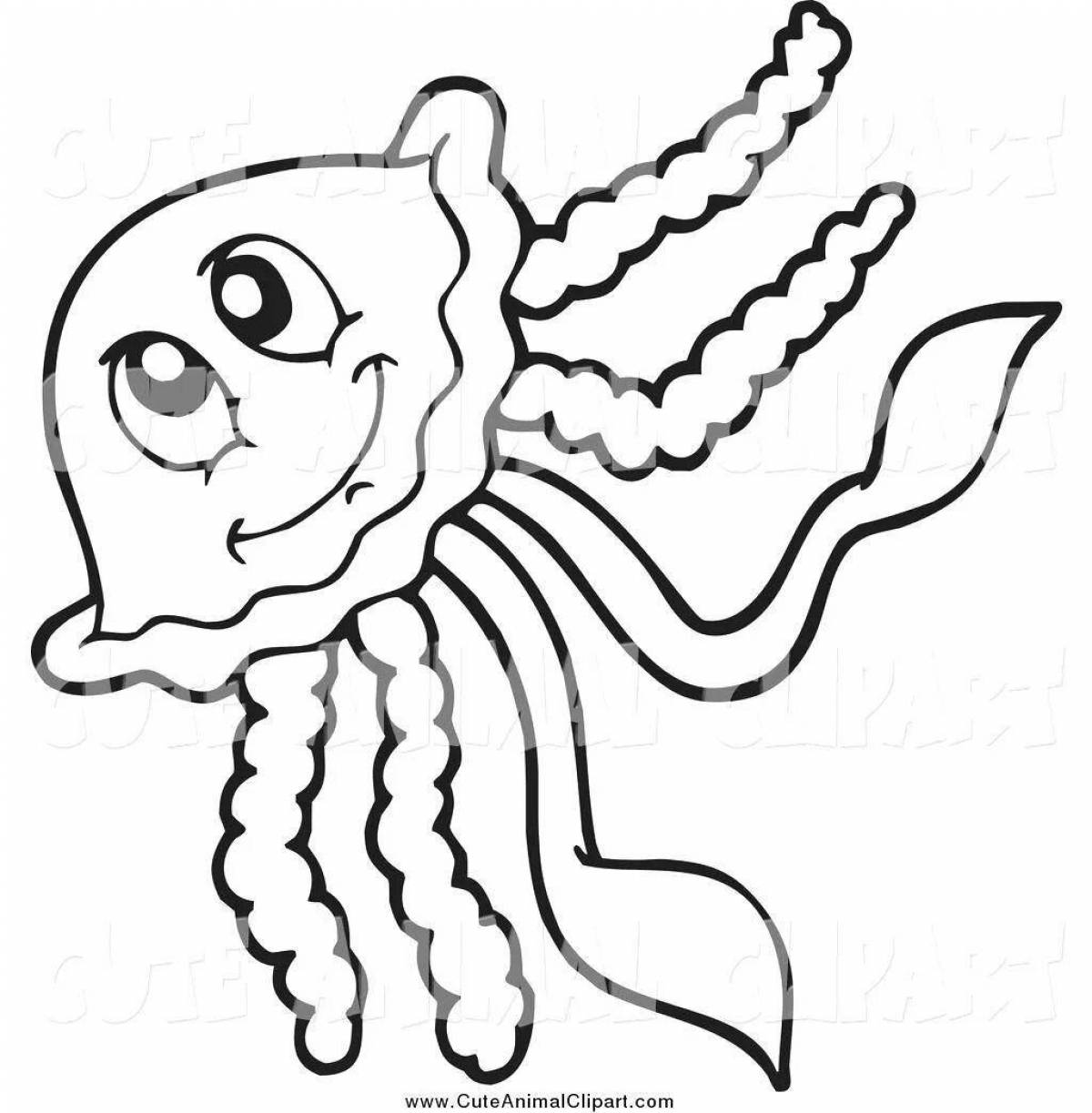 Humorous squid coloring book for kids