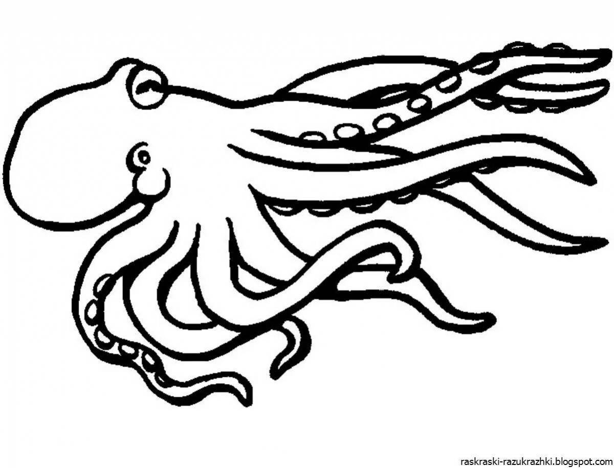 Amazing squid coloring book for kids