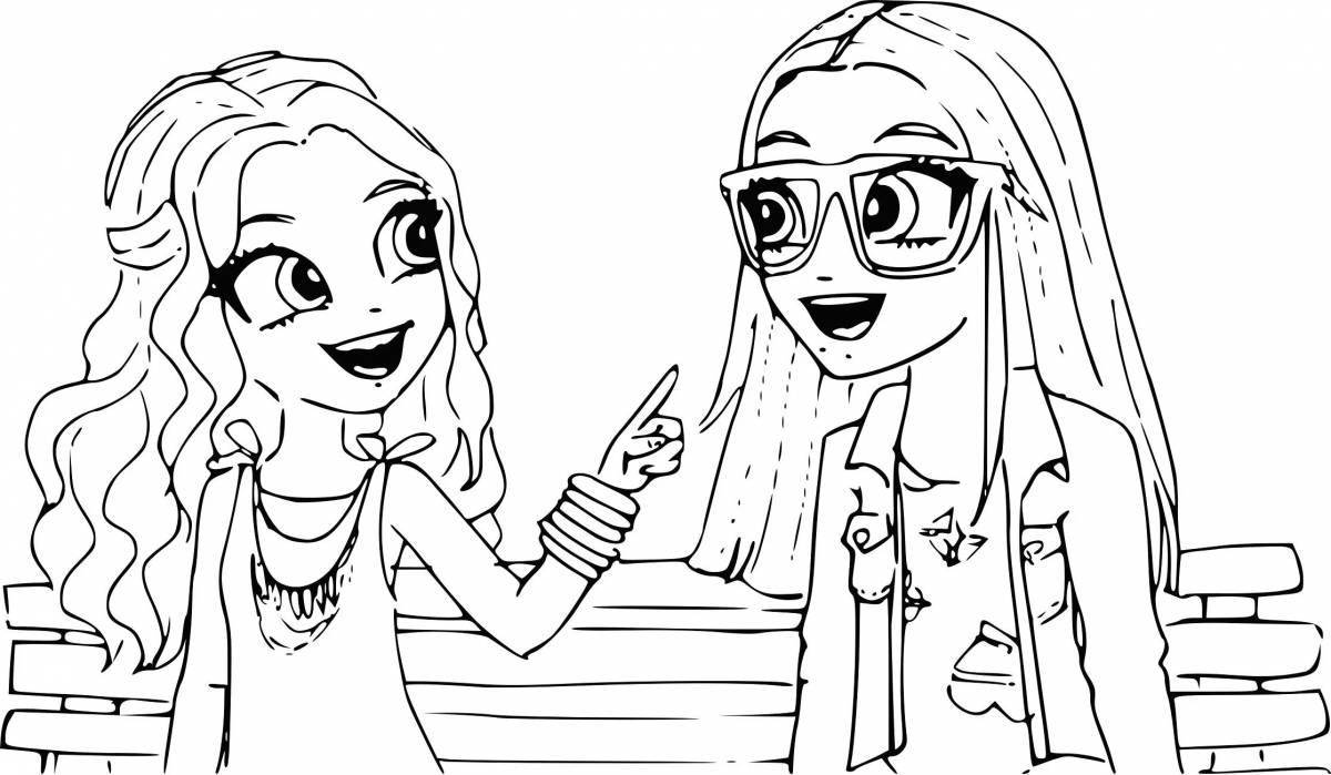 Loving coloring book for girls and girlfriends