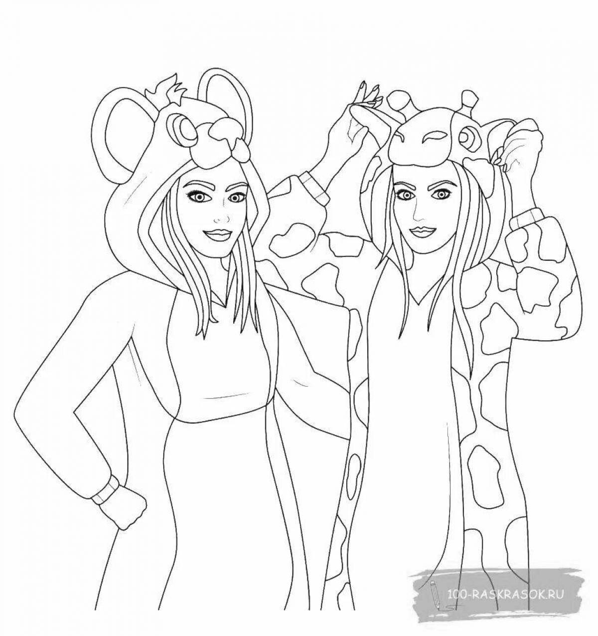 Fun coloring pages for girls and girlfriends