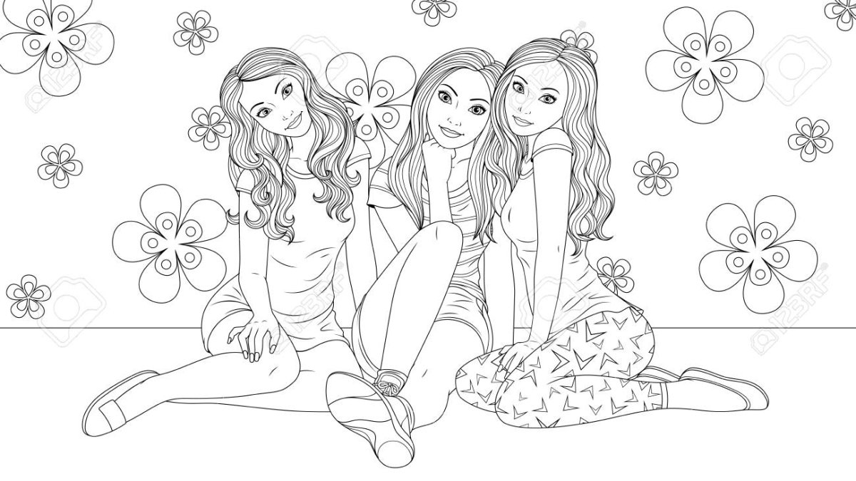 Flower-crazy coloring book for girls and girlfriends