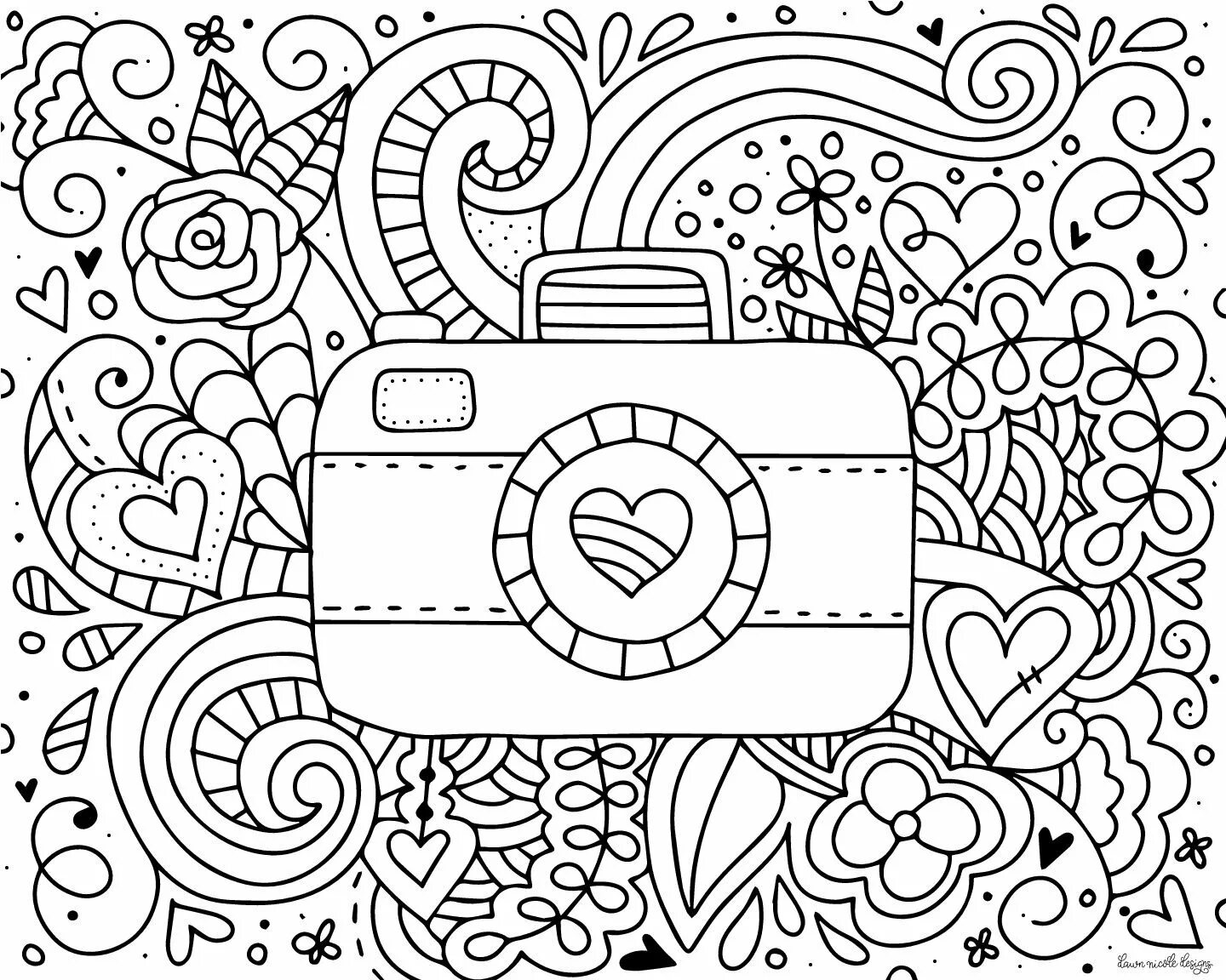 Intriguing anti-stress coloring book for markers