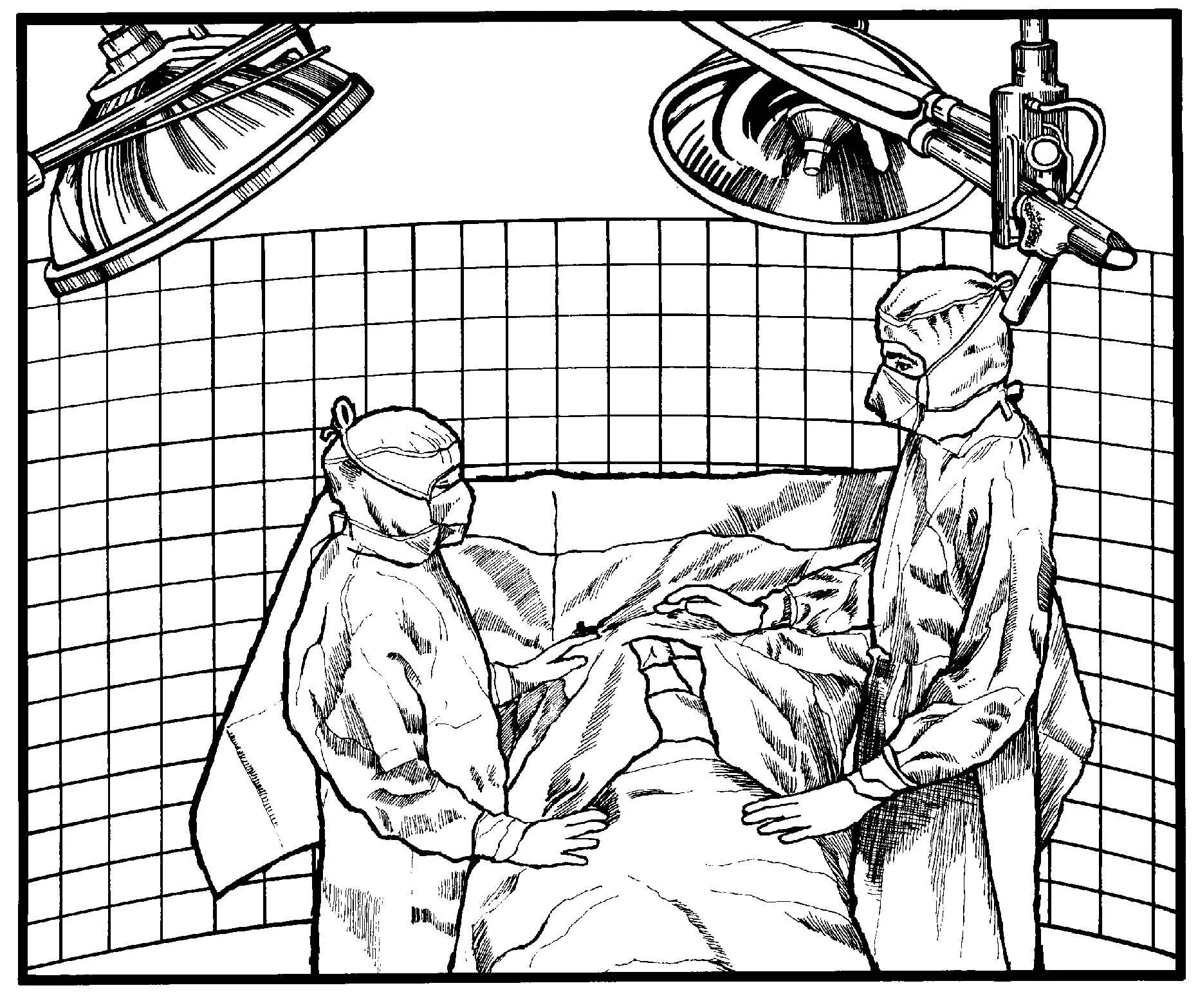 Complex surgery coloring page