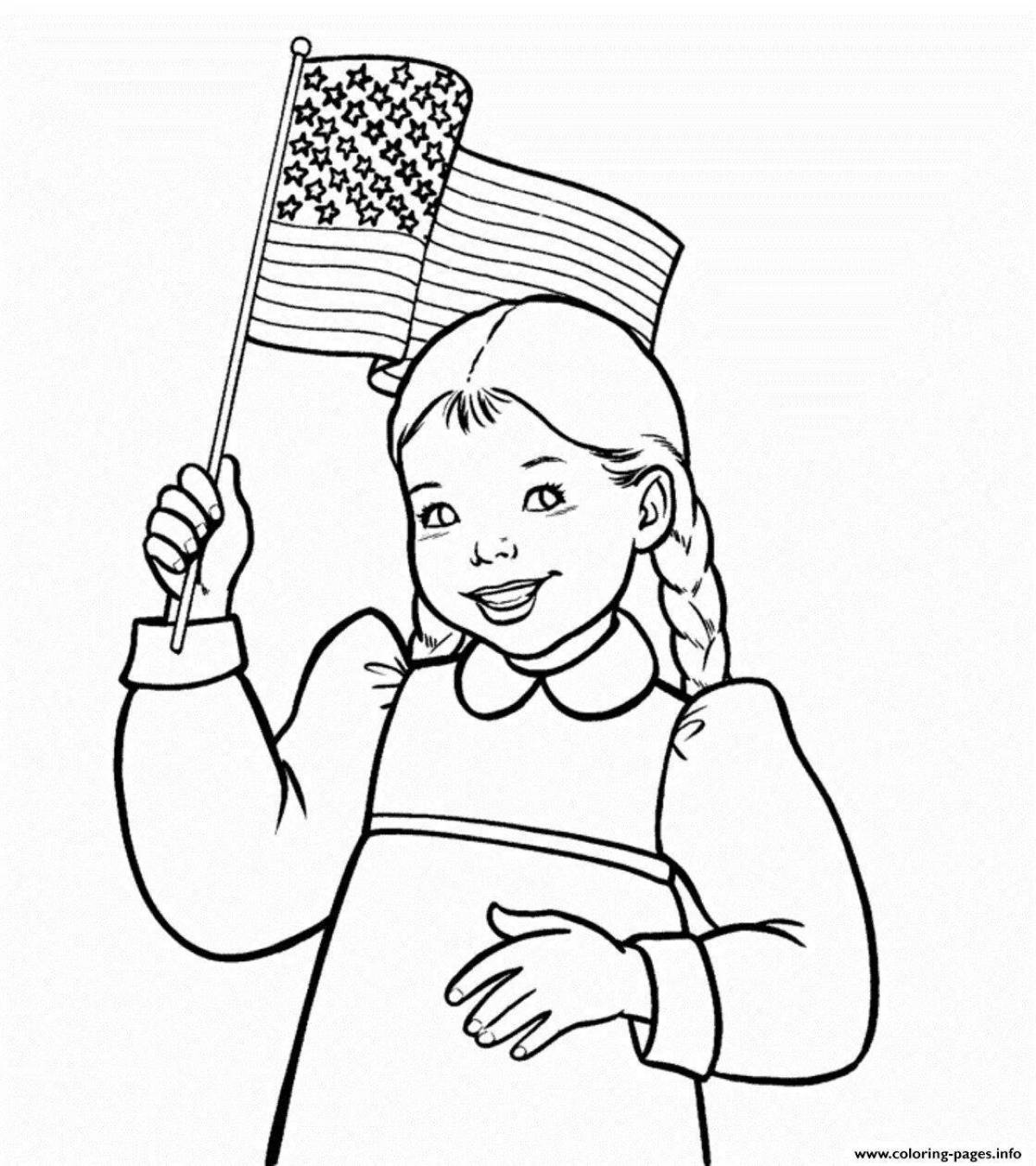 Bright patriotic coloring book for kids