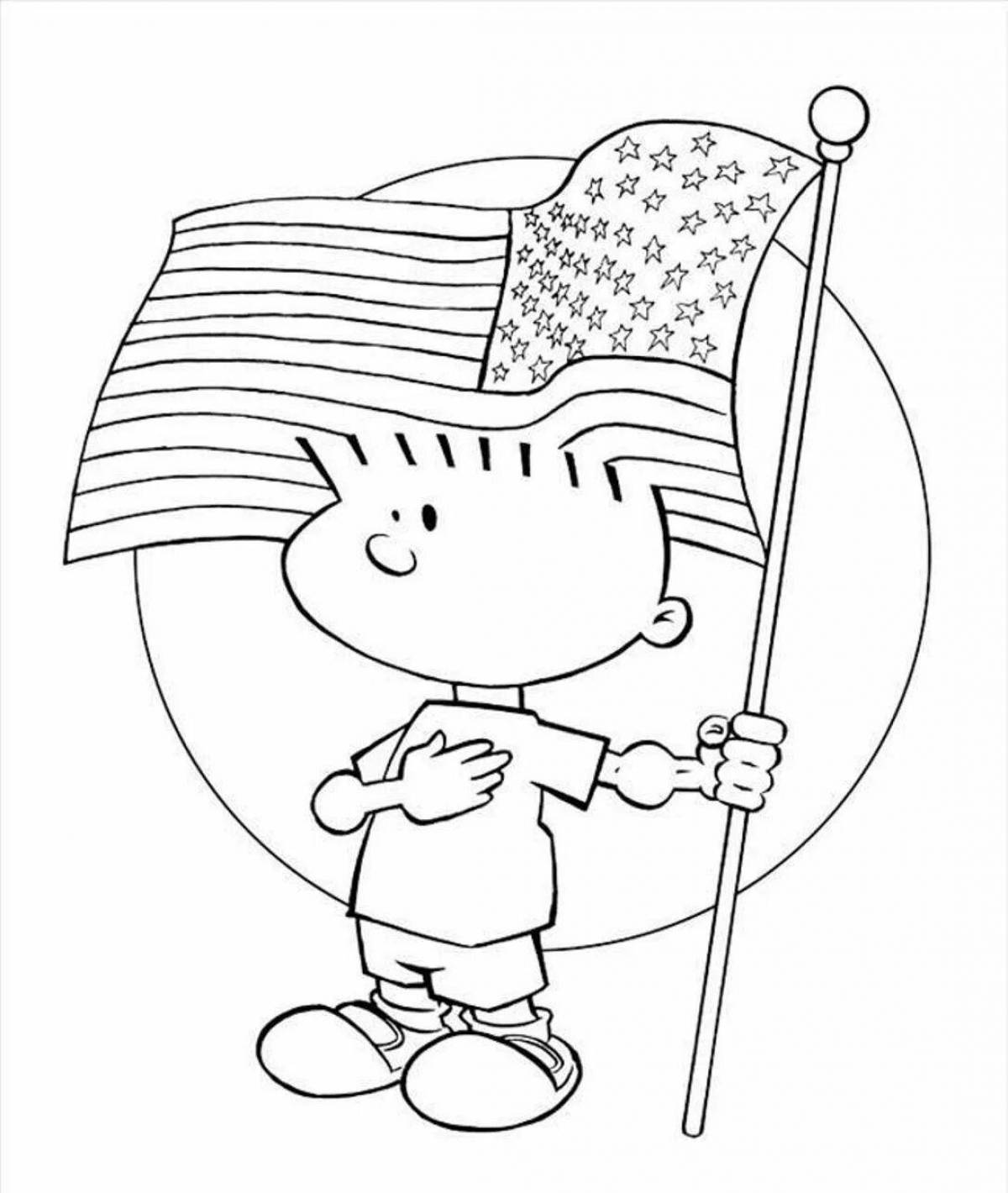 Festive patriotic coloring book for kids