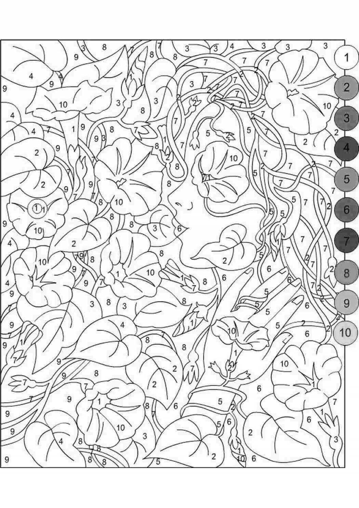 Color glowing coloring book with hints