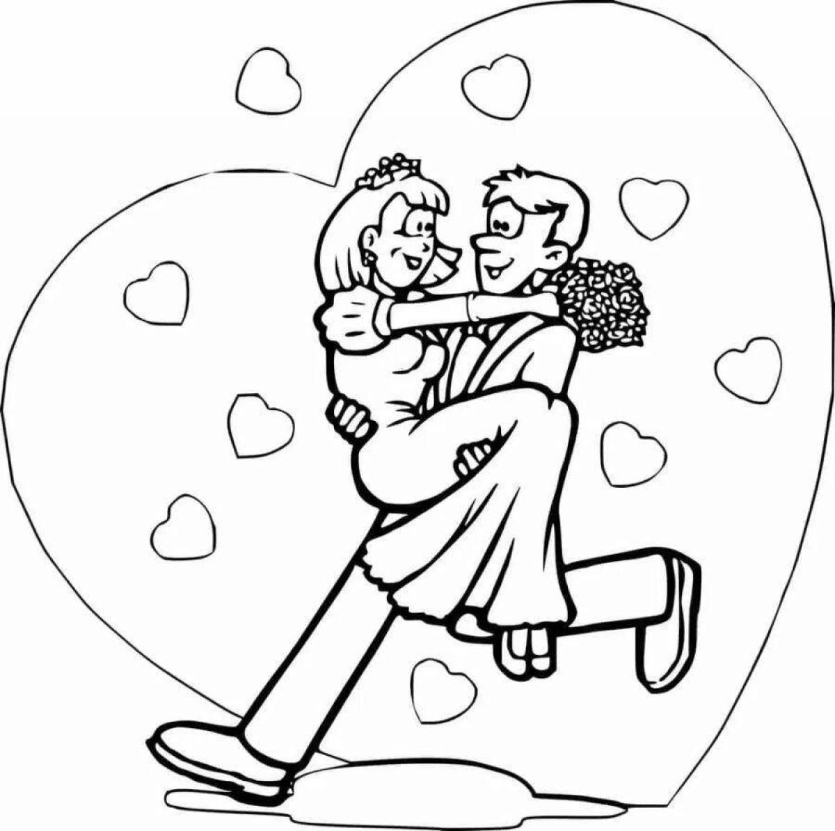 Happy wedding anniversary coloring book