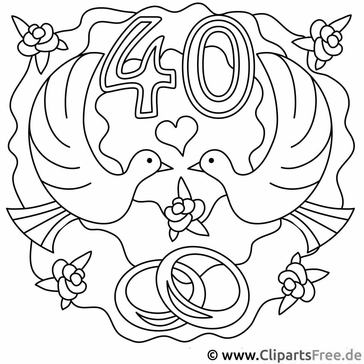 Major wedding anniversary coloring book