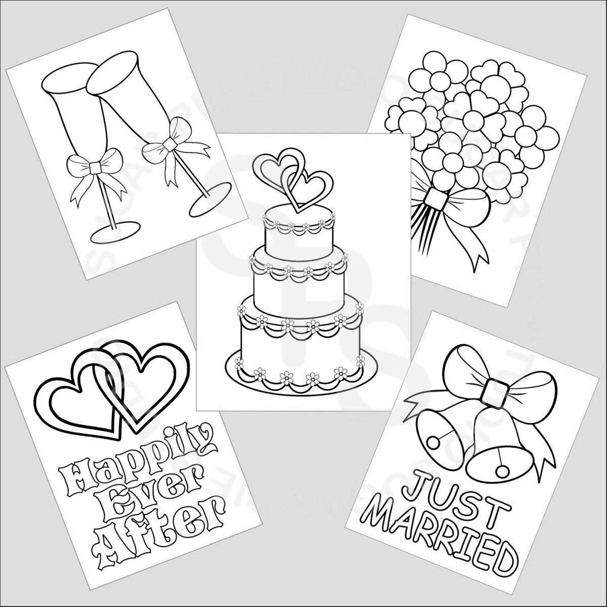 Luminous wedding anniversary coloring book