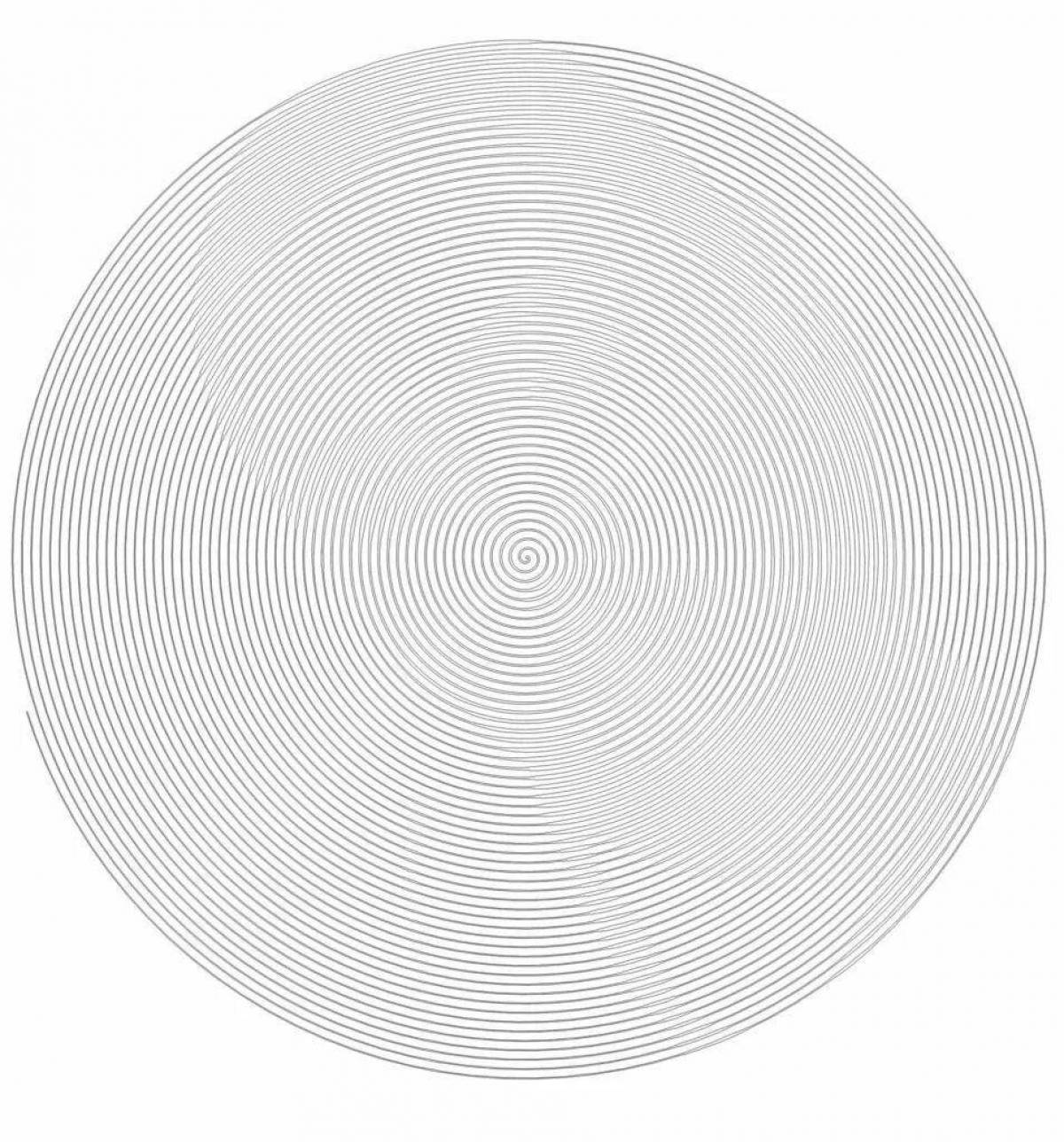 Coloring page with bright striped circles