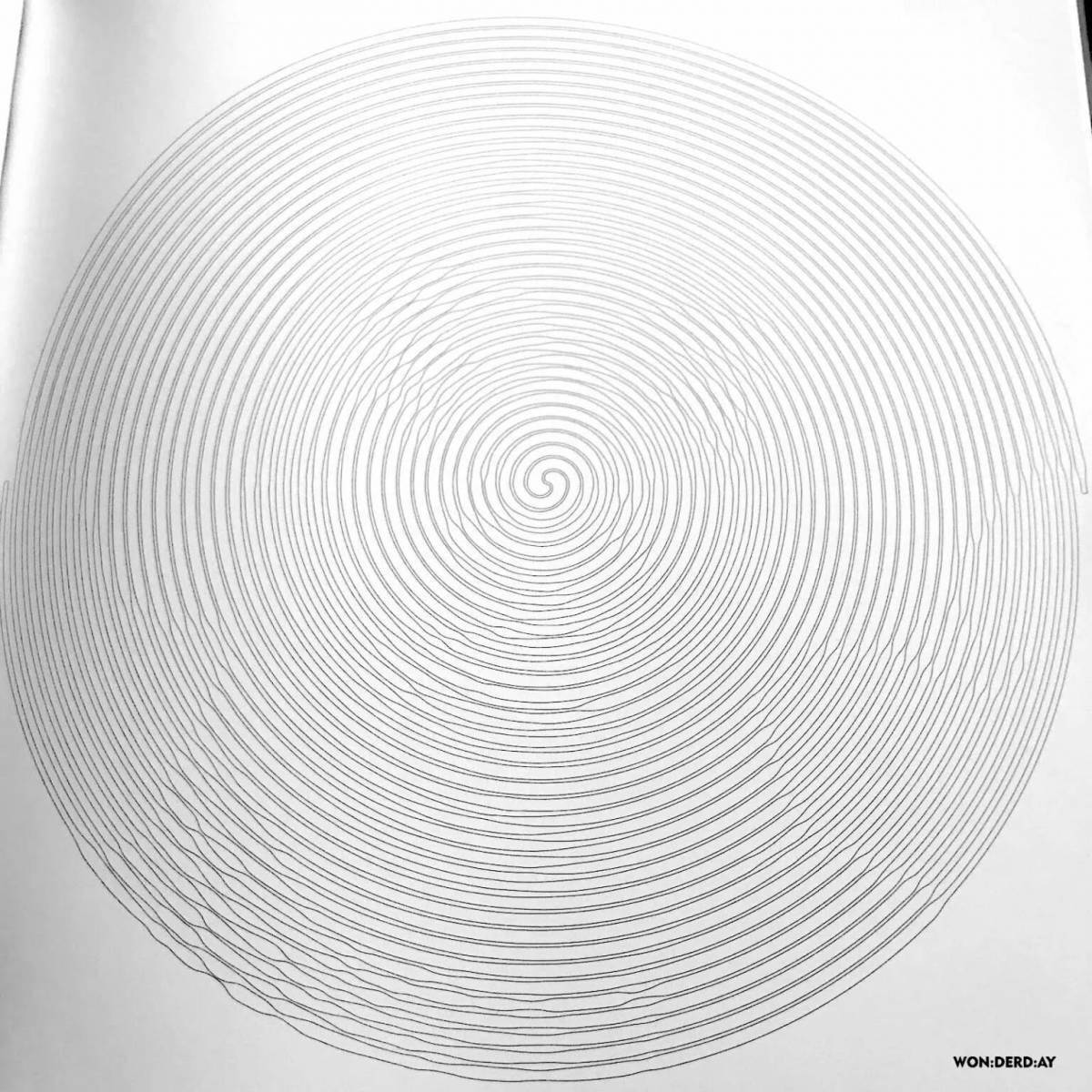 Coloring book bright striped circle