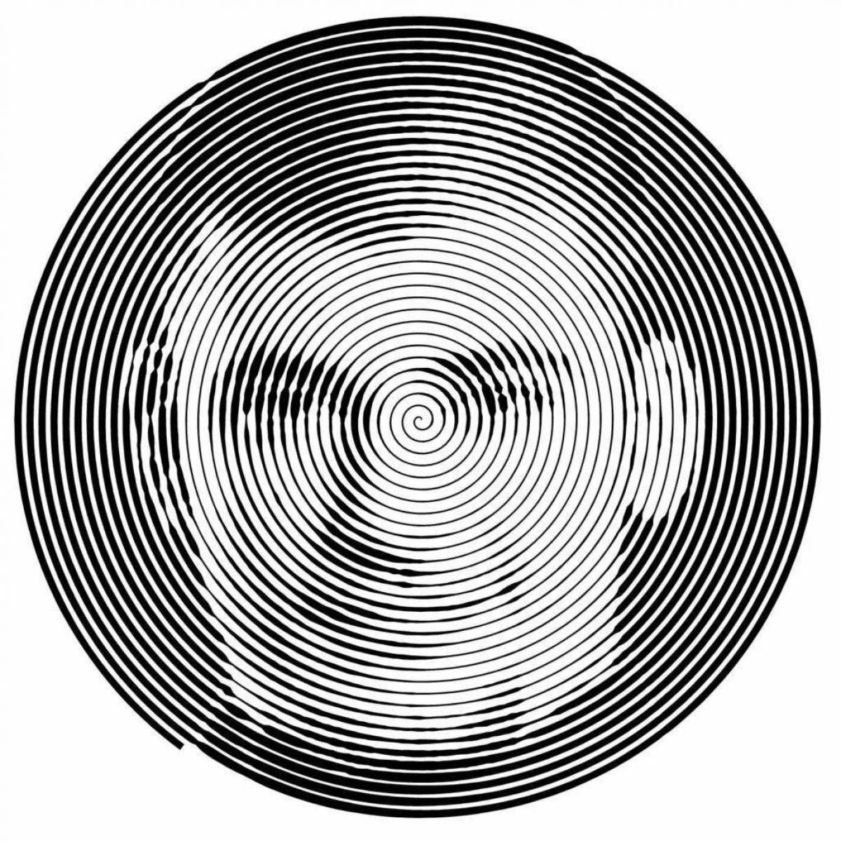 Animated striped coloring circle