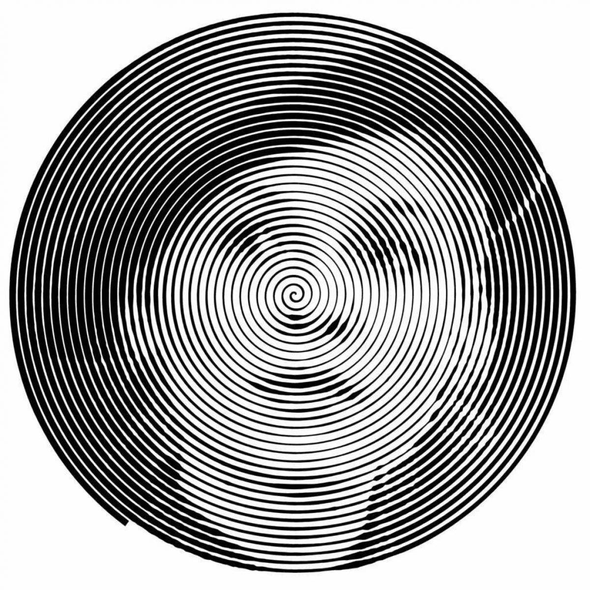 Glittering striped circle coloring page