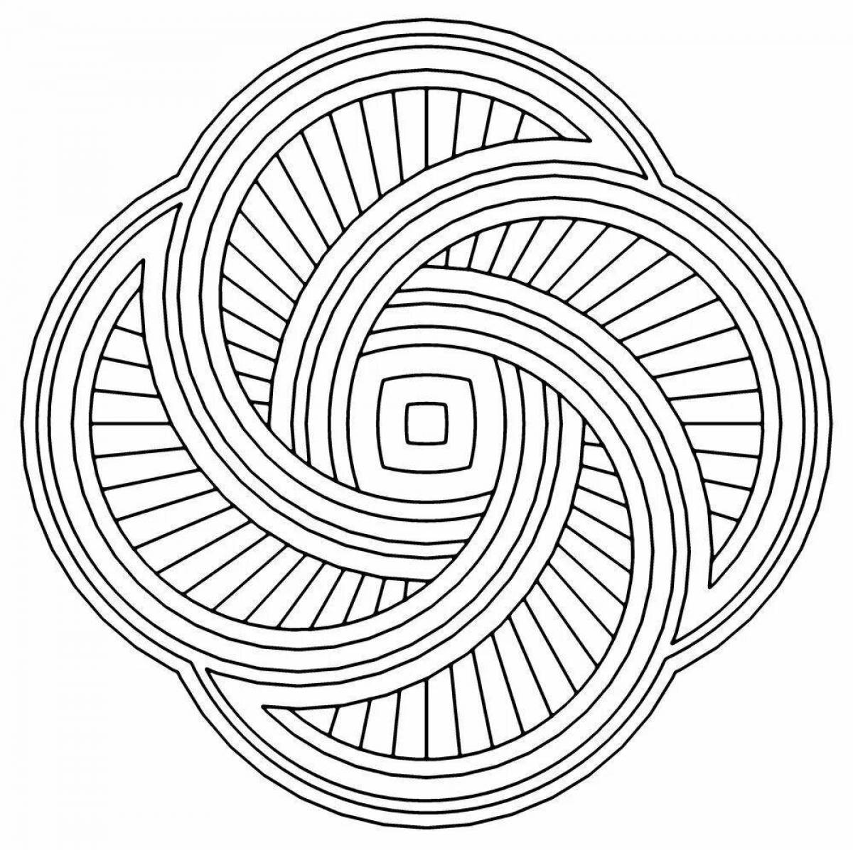 Coloring page dazzling striped circle