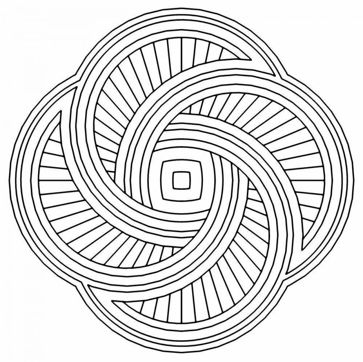 Coloring page dazzling striped circle