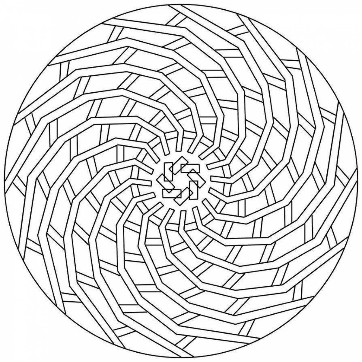 Majestic striped circle coloring page