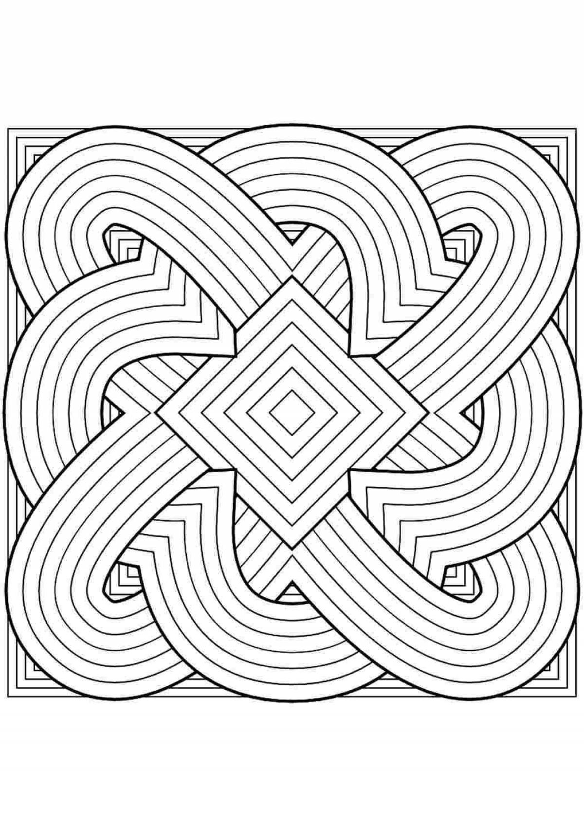 Royal striped circle coloring page