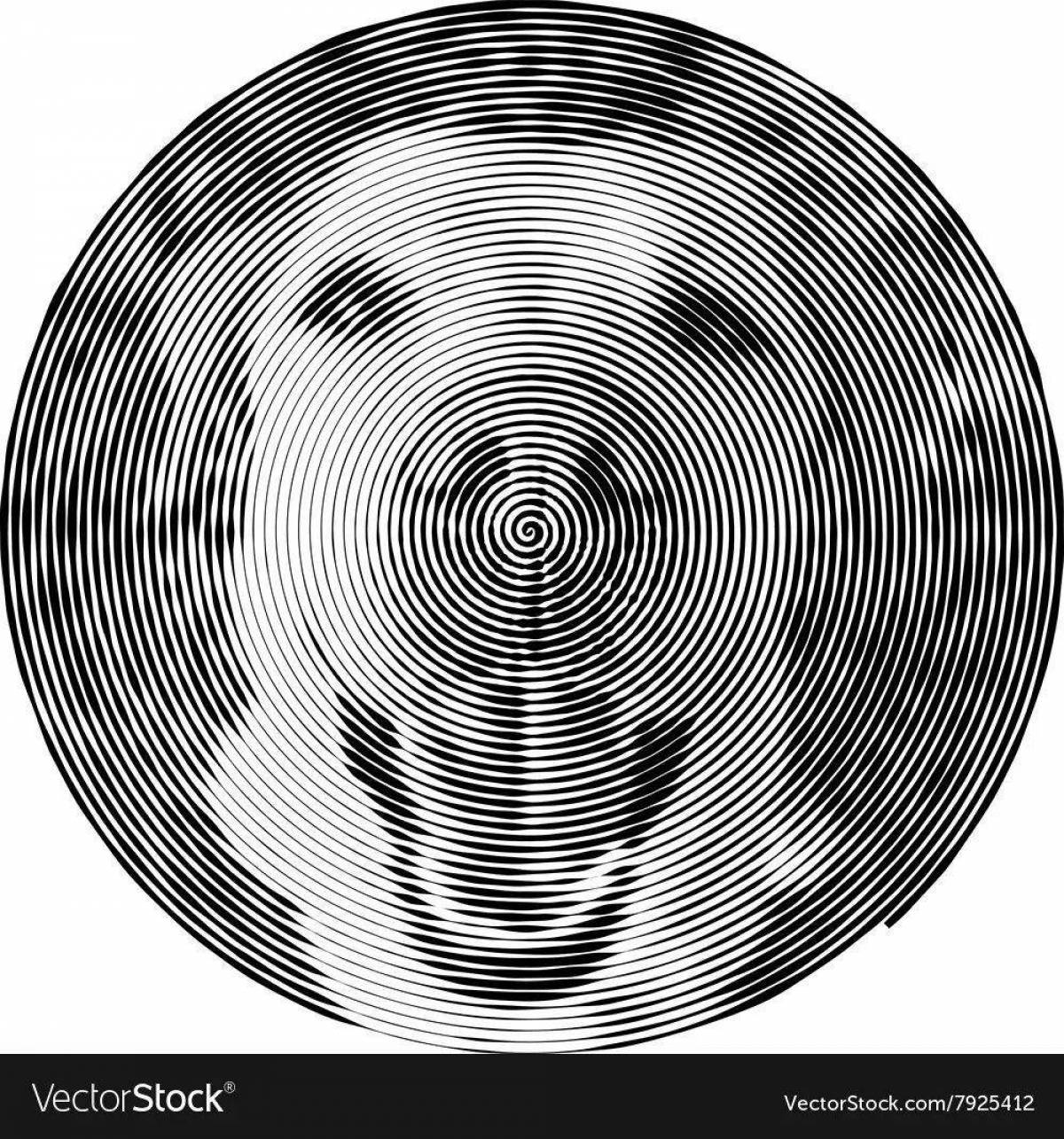 Luxury striped circle coloring page