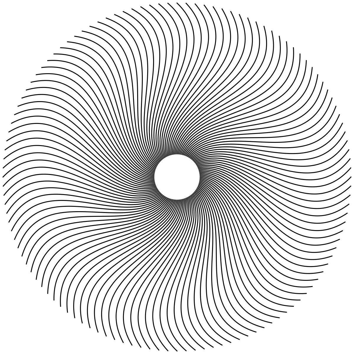 Coloring page with intricate striped circles