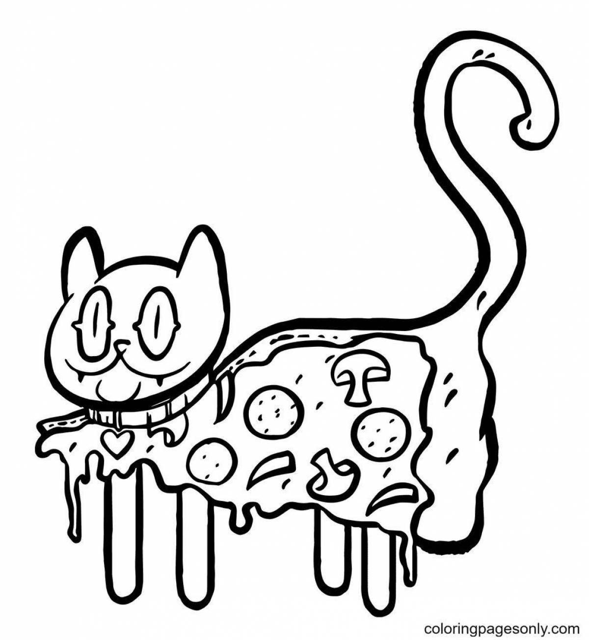 Ухмыляющийся кот с едой