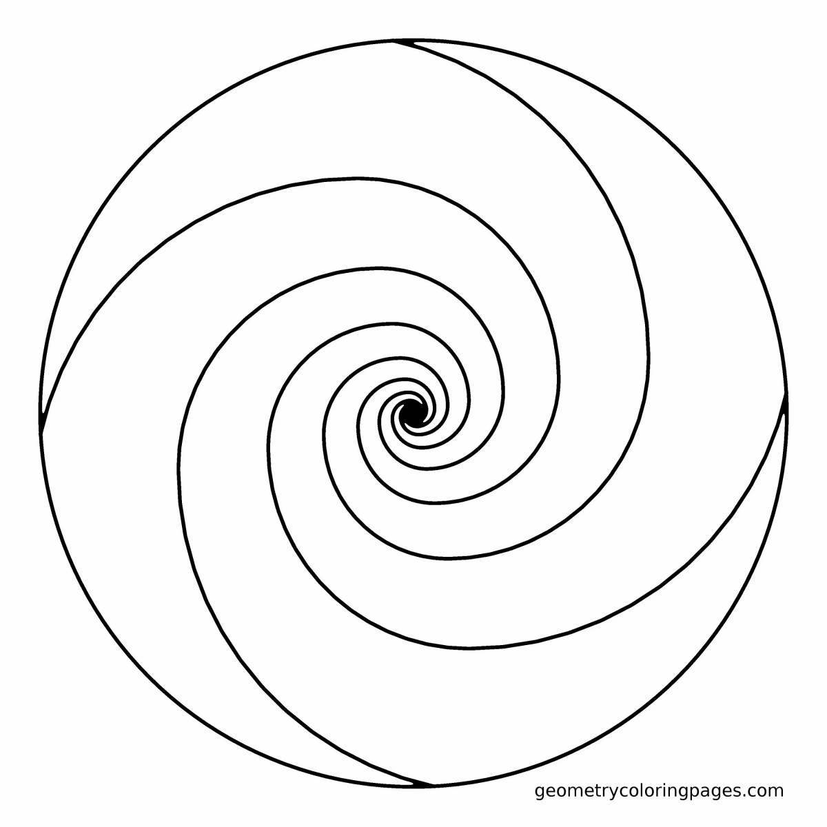 Multicolored spiral coloring book for kids