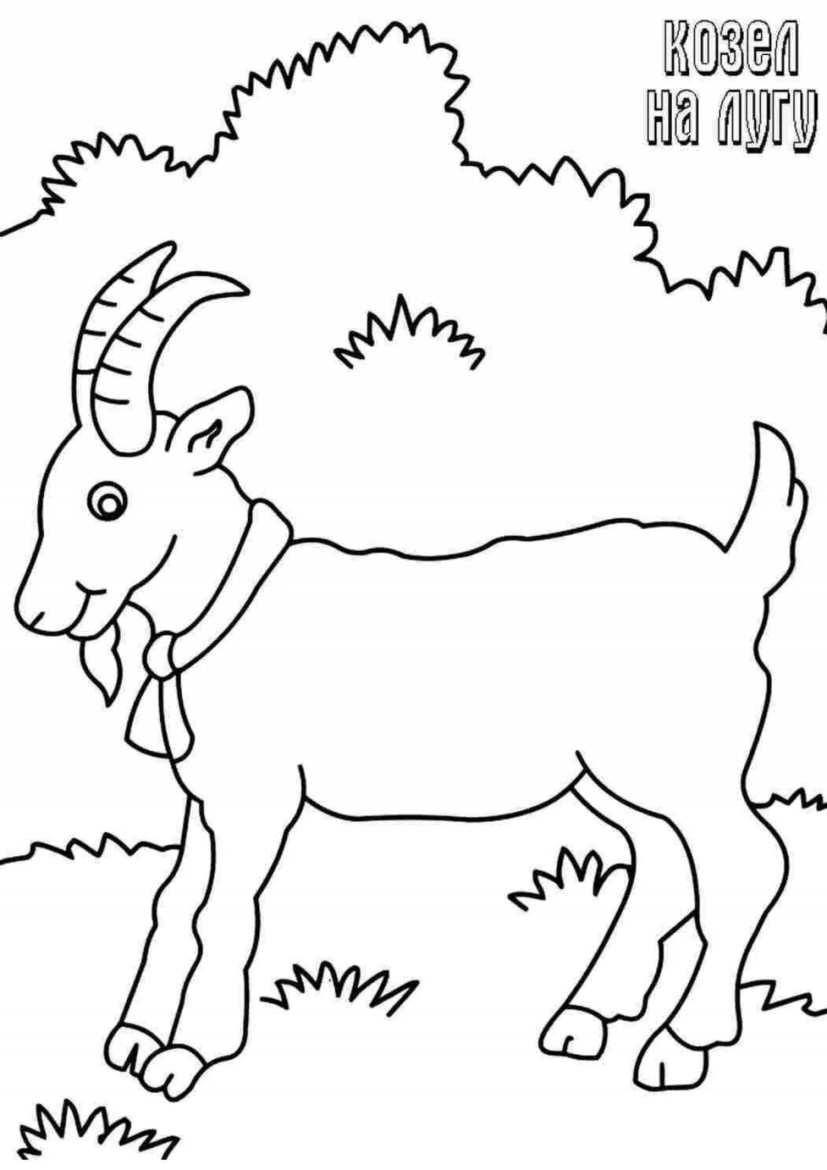Joyful goat coloring book for kids