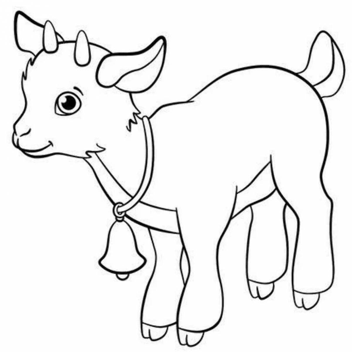 Bright goat coloring book for kids