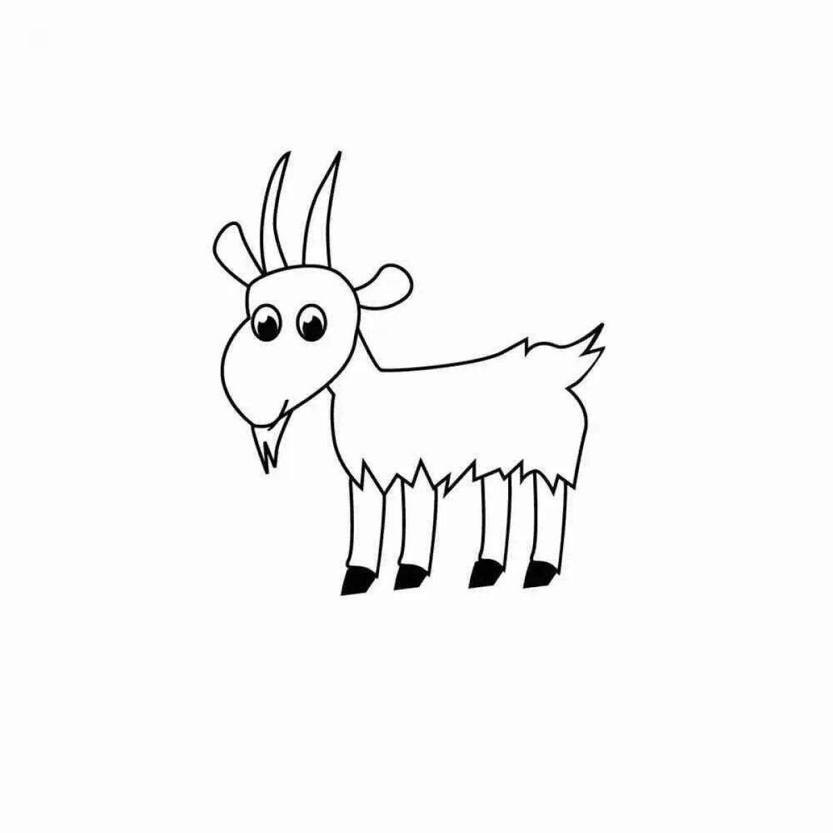 Joyful goat coloring book for kids