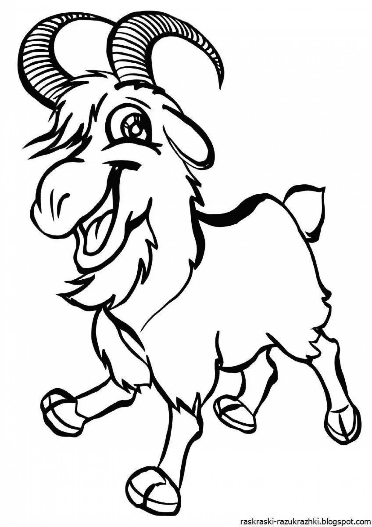 Glowing goat coloring book for kids