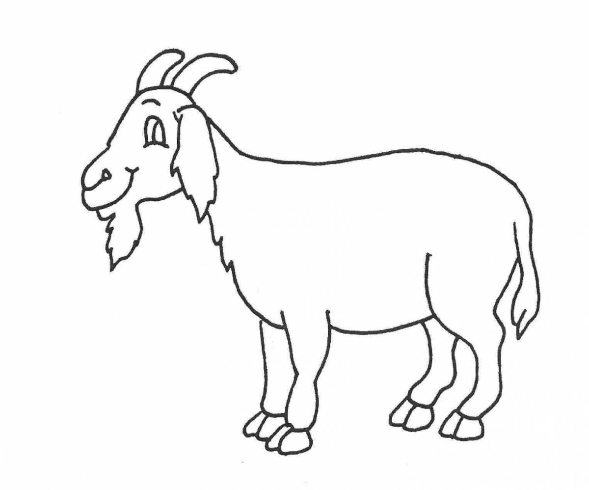 Раскраска блаженная коза для детей