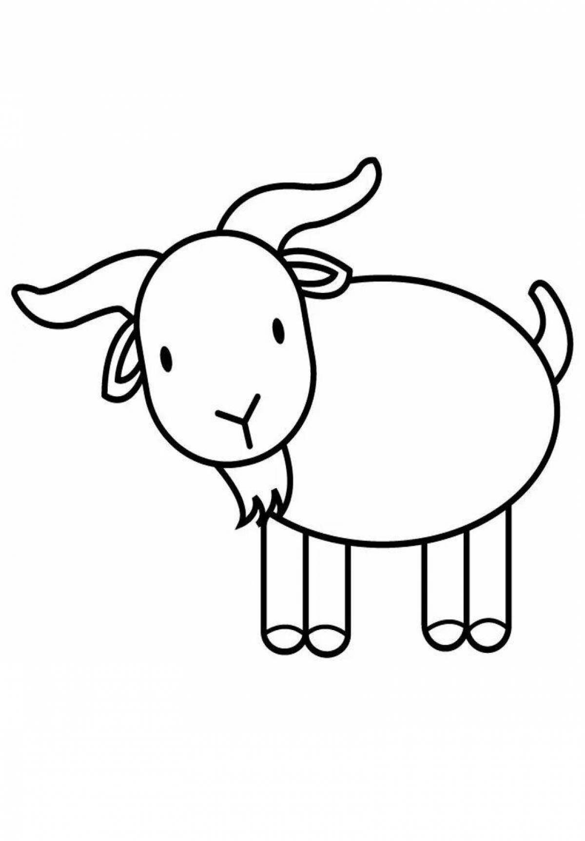 Pleasant goat coloring page for kids