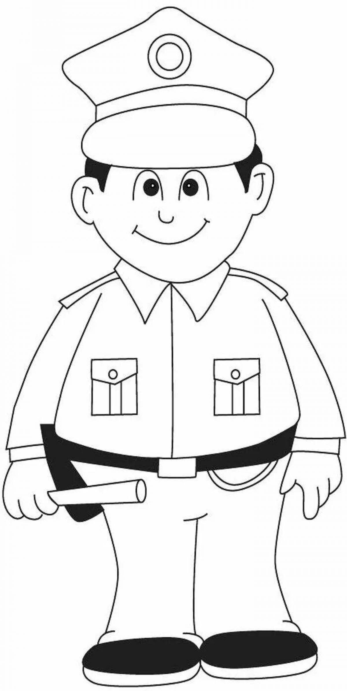 Animated traffic controller coloring page for toddlers