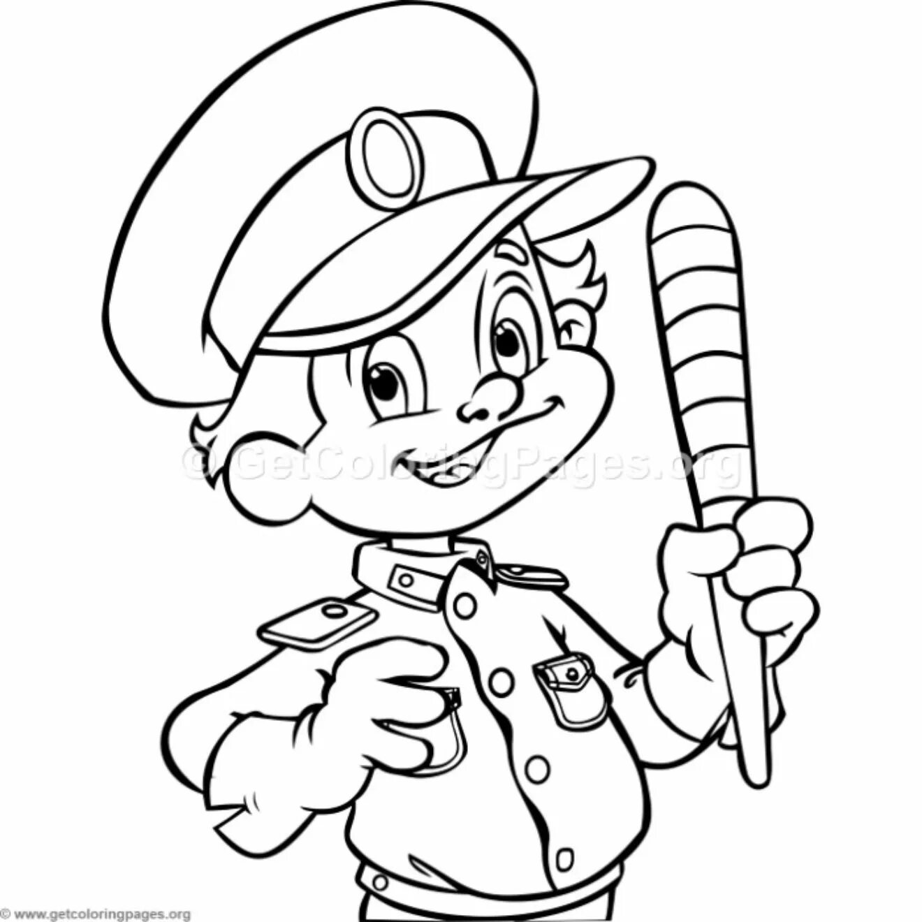 Attractive traffic controller coloring page for little ones