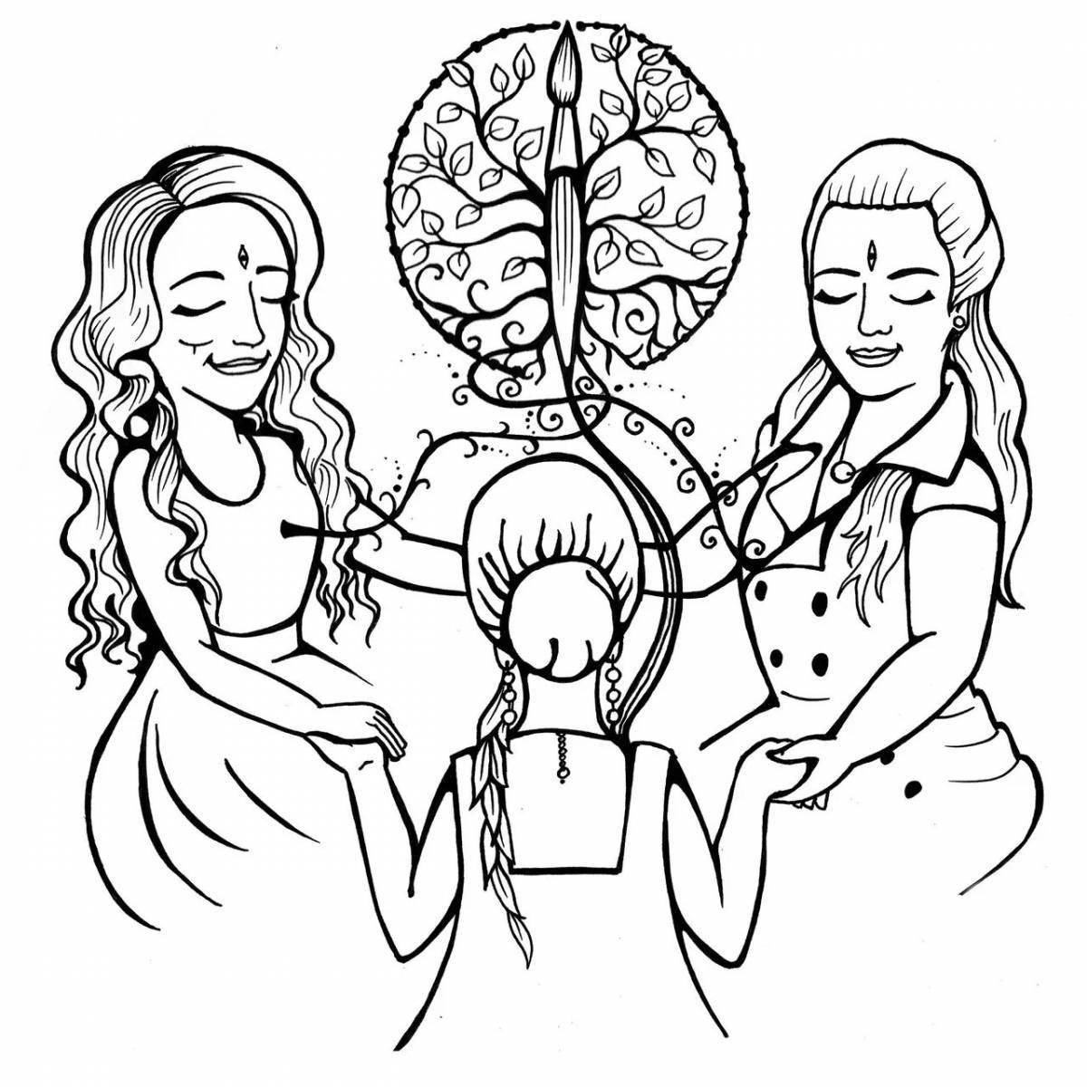 Peaceful pregnancy coloring page