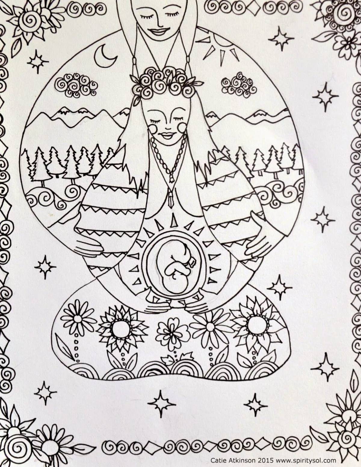 Pregnant jubilant coloring pages