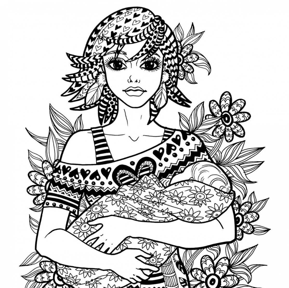 Rave pregnancy coloring page