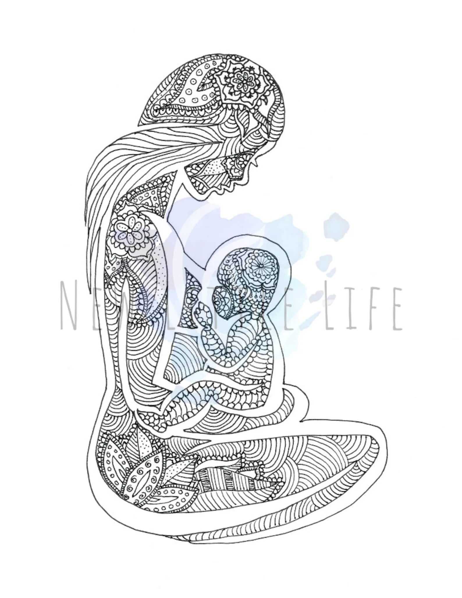 Touching pregnancy coloring book