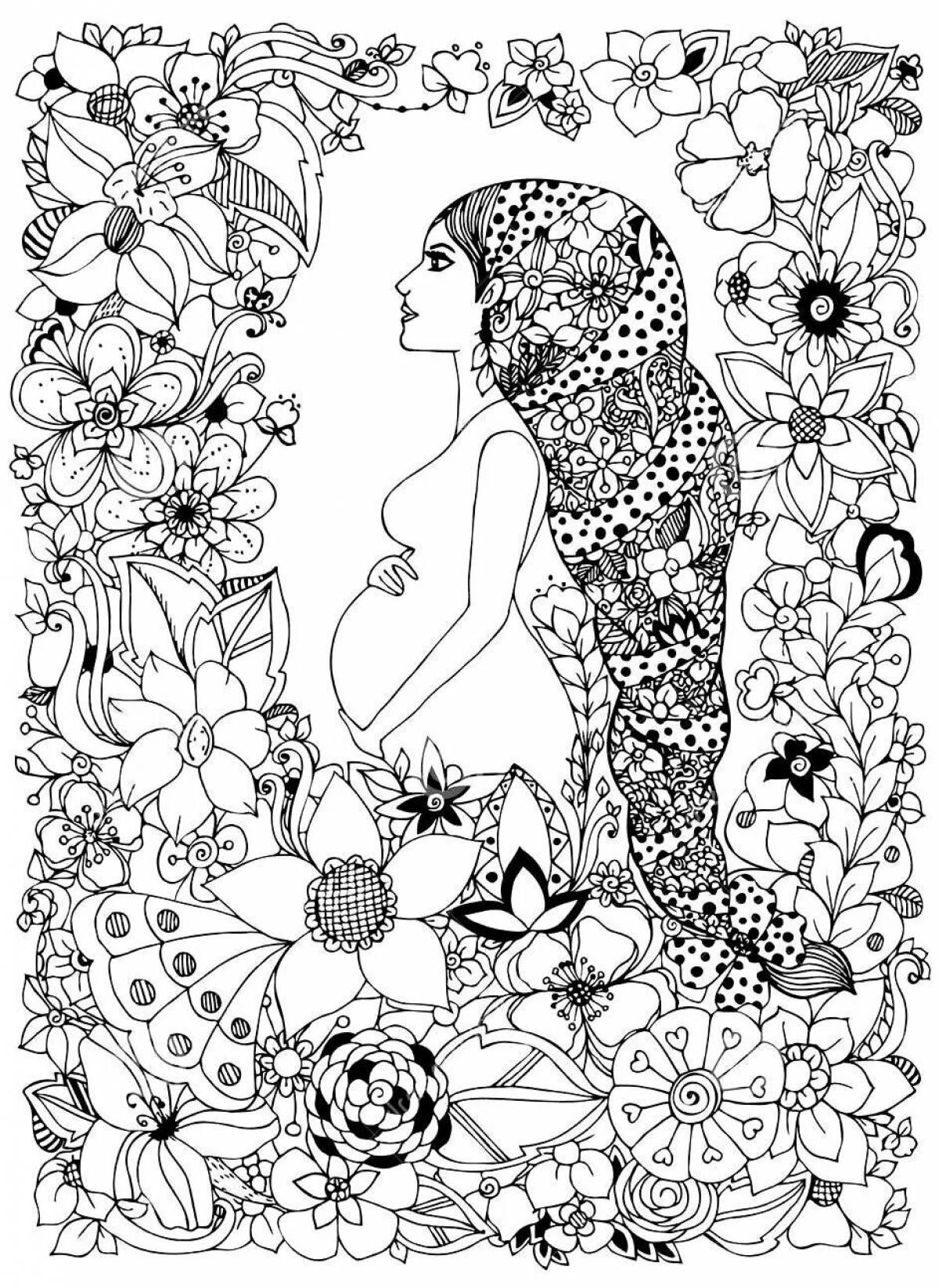 Pretty pregnancy coloring book
