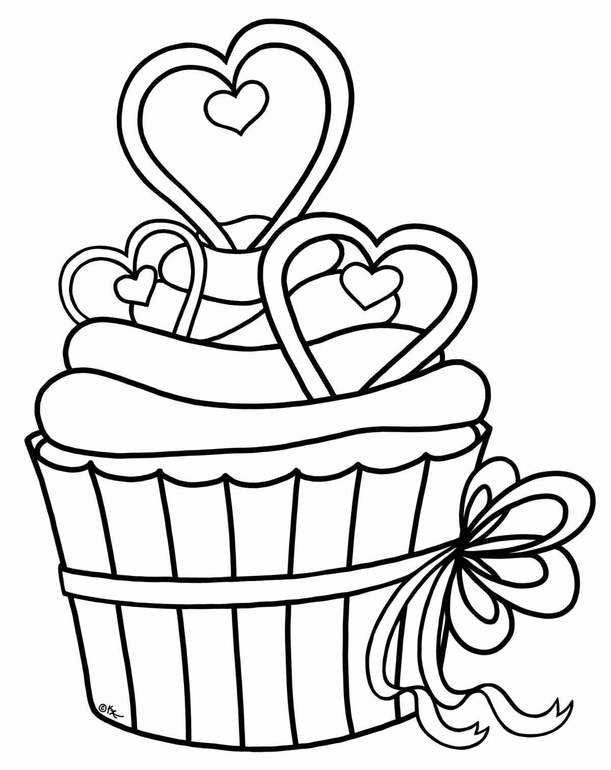 Tempting cake coloring pages