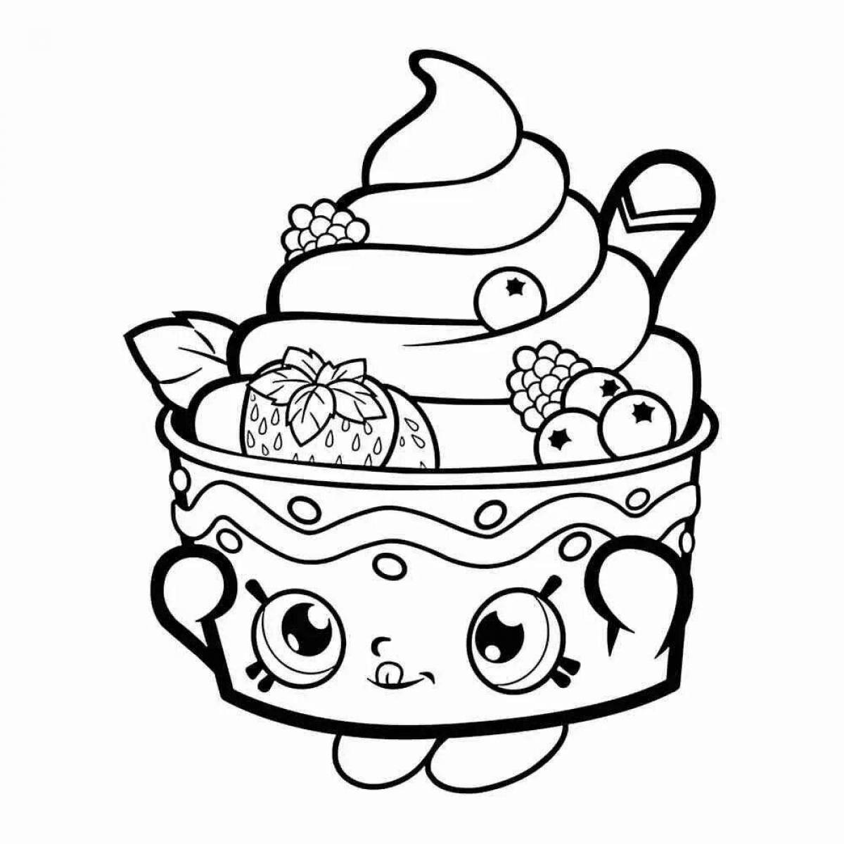 Fancy cake coloring pages
