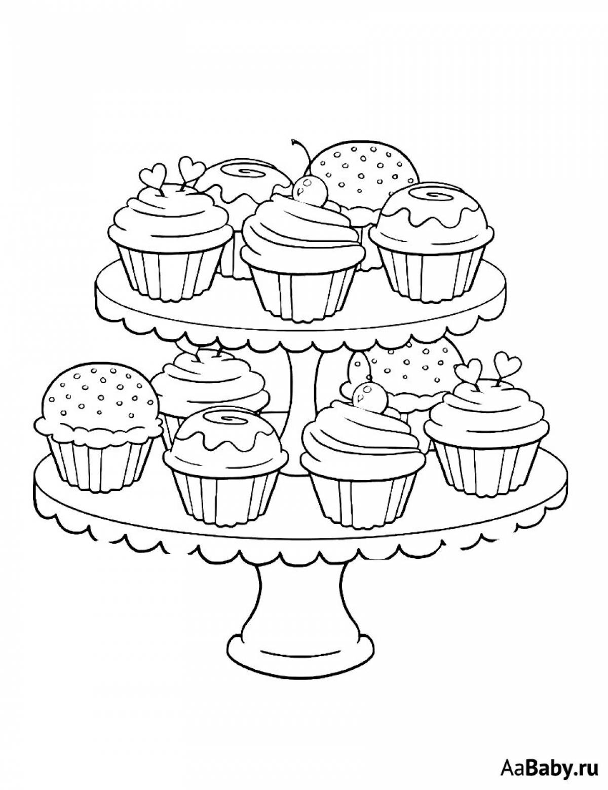 Photo Rich pastry coloring page