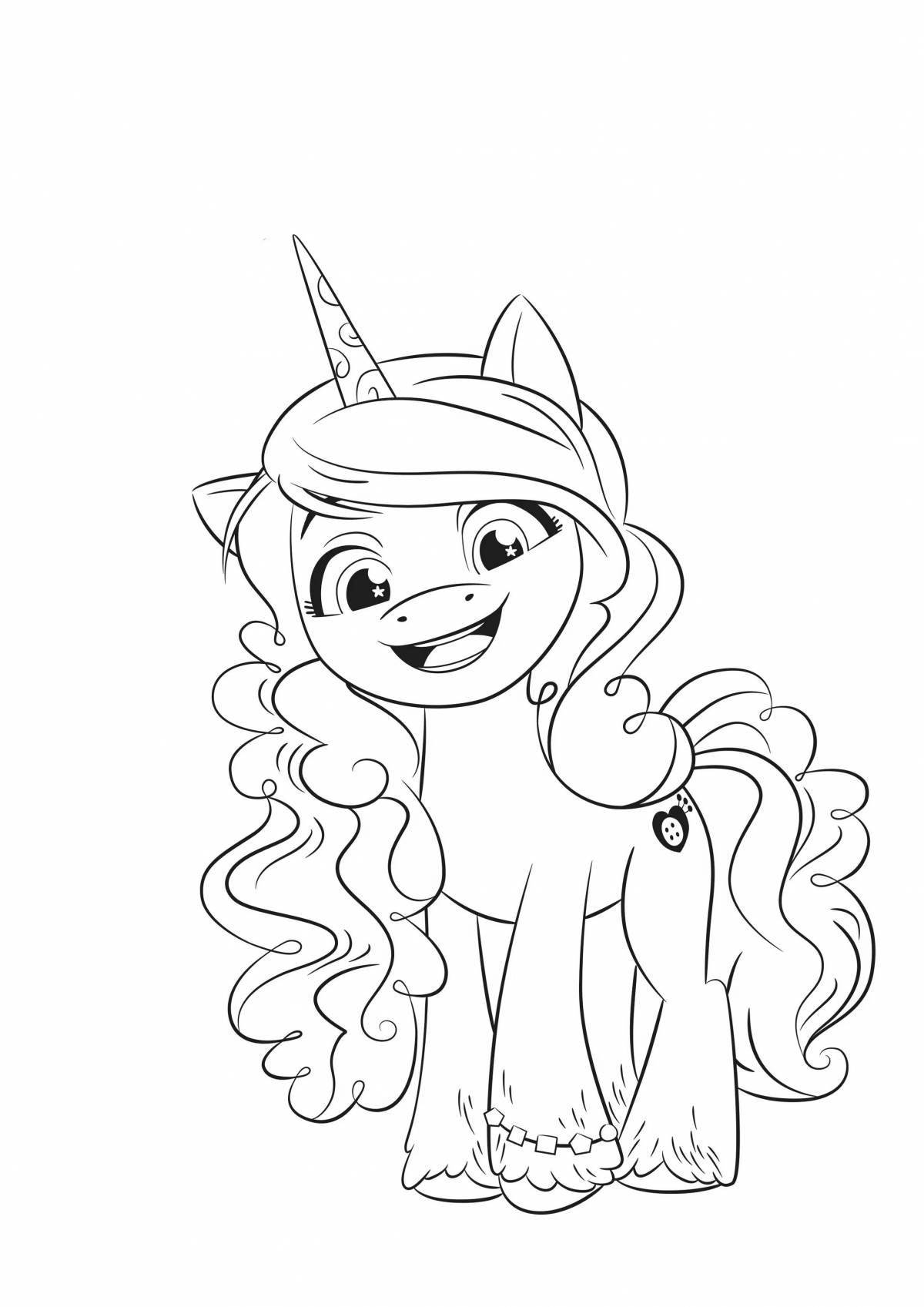 Adorable pony playtime coloring page
