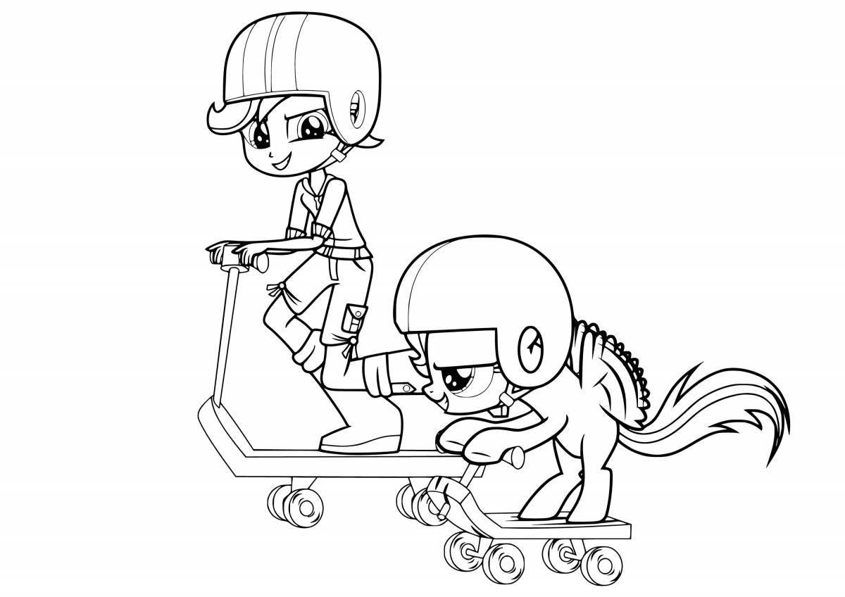 Exciting game time pony coloring page
