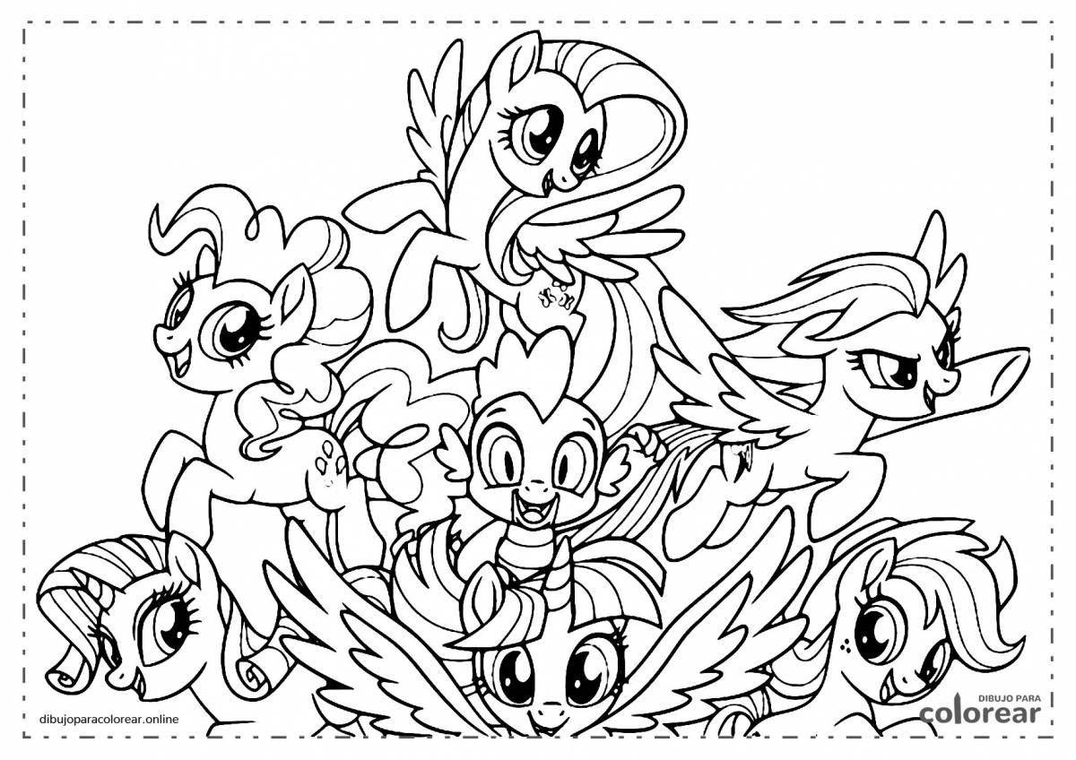 Exciting pony playtime coloring page